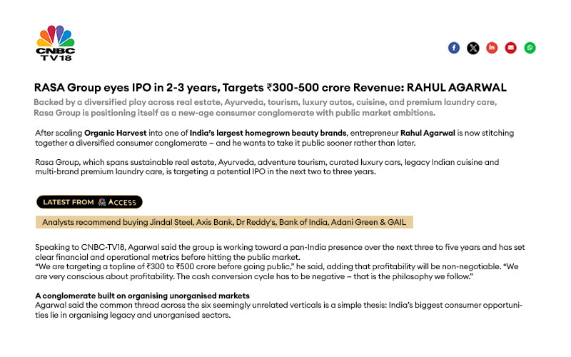 RASA Group Charts Growth, Eyes ₹300–500 Cr Revenue